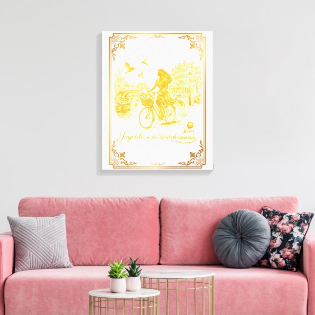 Gold Amsterdam Arched Bridges Charm Canvas Print (Insitu(LivingRoom))