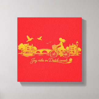 Gold Amsterdam Arched Bridges Charm Canvas Print