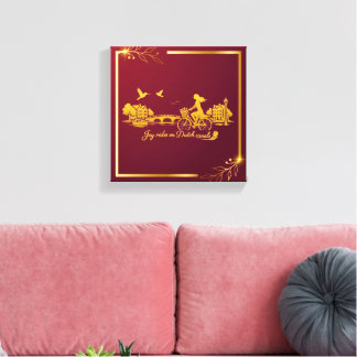 Gold Amsterdam Arched Bridges Charm Canvas Print