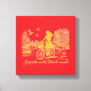 Gold Amsterdam Arched Bridges Charm Canvas Print