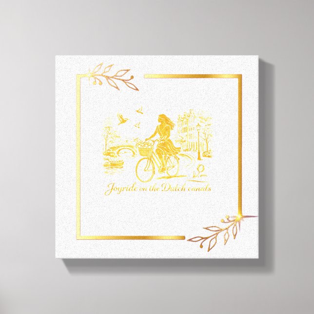 Gold Amsterdam Arched Bridges Charm Canvas Print (Front)