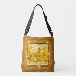 Gold Amsterdam Arched Bridges Charm Crossbody Bag