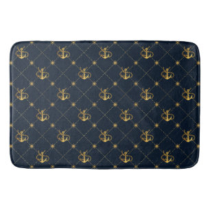 Gold Anchor Bath Mat