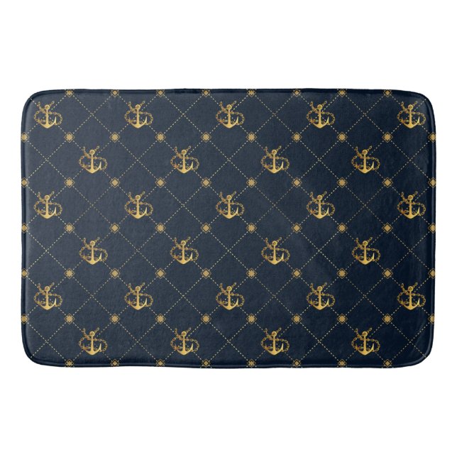 Gold Anchor Bath Mat (Front)