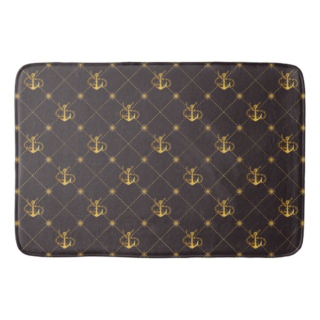 Gold Anchor Bath Mat (Front)