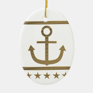 gold anchor happiness symbol ceramic ornament