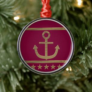 gold anchor happiness symbol ceramic ornament