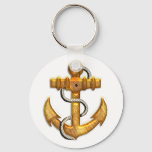 Gold Anchor Keychain