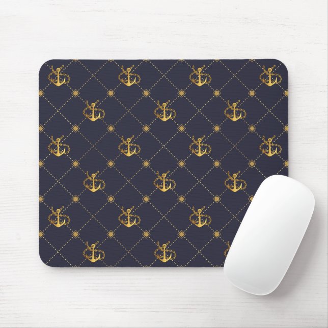 Gold Anchor Mouse Pad (With Mouse)
