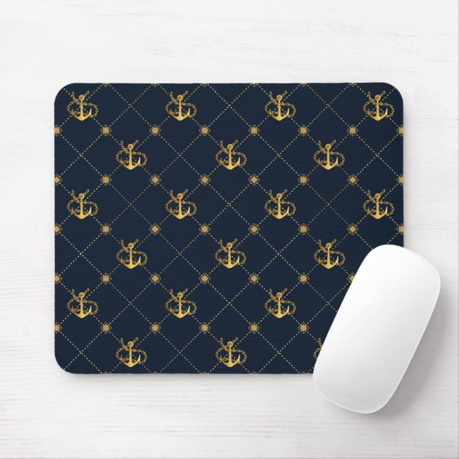 Gold Anchor Mouse Pad (With Mouse)