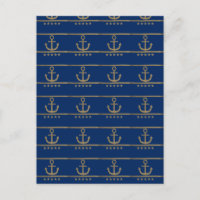 gold anchor on navy blue background