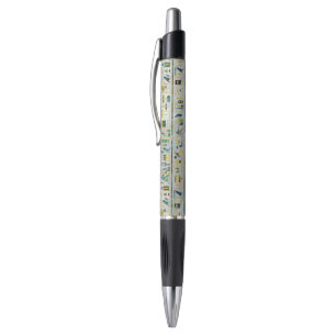 Gold and Abalone Egyptian hieroglyphs on pearl Pen