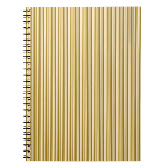 Gold and Antique White Stripes Notebook (Front)