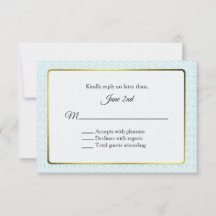 Gold and Aqua Frame Wedding RSVP