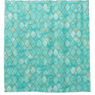 Gold and Aqua Maroccan pattern