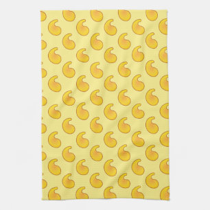 Gold and banana yellow paisley kitchen towel