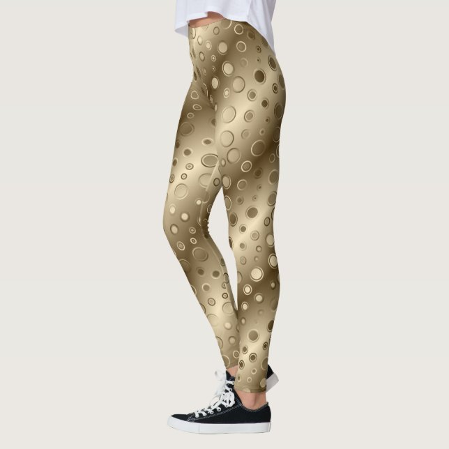 Gold And Beige Circles Leggings (Left)