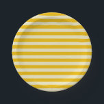Gold and Beige Stripes Paper Plate<br><div class="desc">Abstract digital art of gold and beige stripes</div>