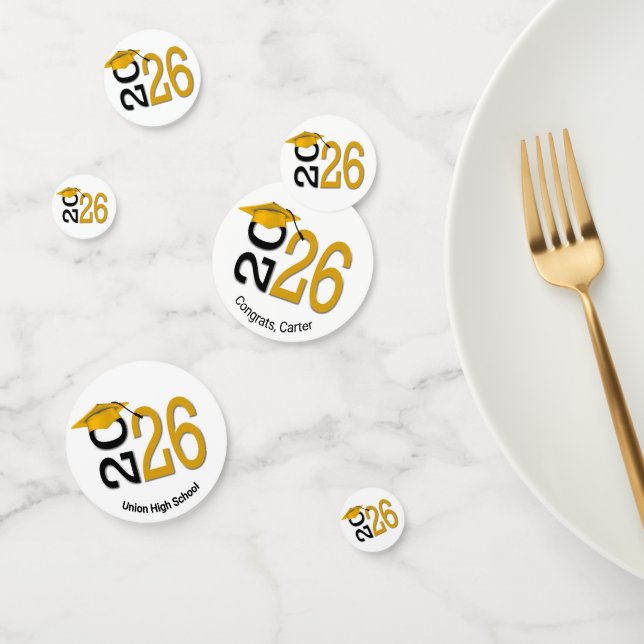 Gold and Black 2025 Graduation  Confetti (Group)