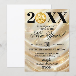 Gold and Black 2026 New Years Eve Party Invitation