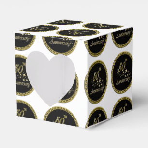 Gold and black 50th Anniversary Celebration Favor Box