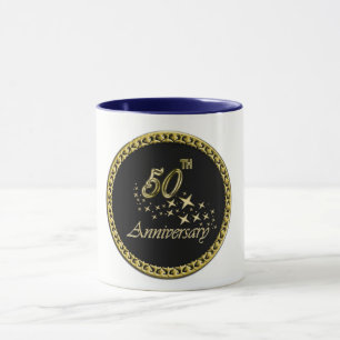 Gold and black 50th Anniversary Celebration Mug