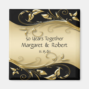 Gold and Black 50th Anniversary Magnet