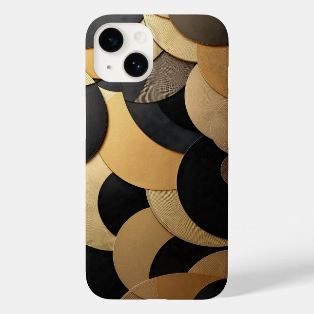 Gold and Black Abstract Geometric Pattern Case-Mate iPhone Case (Back)