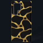 Gold and black abstract giraffe pattern  samsung galaxy case<br><div class="desc">Gold-tone abstract giraffe seamless pattern over black background.</div>