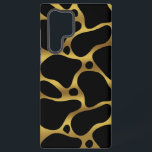Gold and black abstract giraffe pattern  samsung galaxy case<br><div class="desc">Gold-tone abstract giraffe seamless pattern over black background.</div>