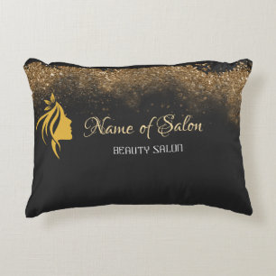 Gold and black   accent pillow