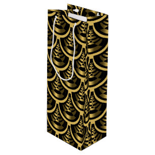 Gold and Black   Art Deco Classy Wine Gift Bag
