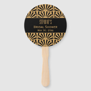 Gold and Black Art Deco Fan Flowers Bridal Shower