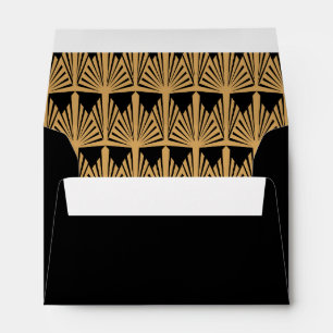 Gold and Black Art Deco Pattern Envelope