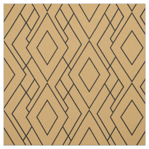 Gold and Black Art Deco Pattern Fabric