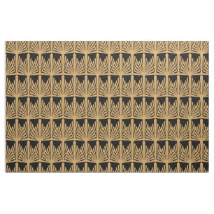 Gold and Black Art Deco Pattern Fabric