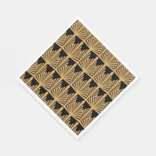 Gold and Black Art Deco Pattern Napkin