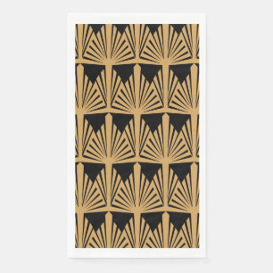 Gold and Black Art Deco Pattern Napkin