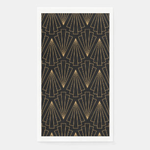 Gold and Black Art Deco Pattern Napkin