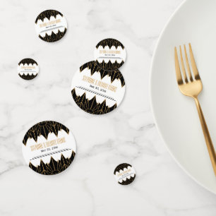 Gold and Black Art Deco Pattern Wedding Confetti