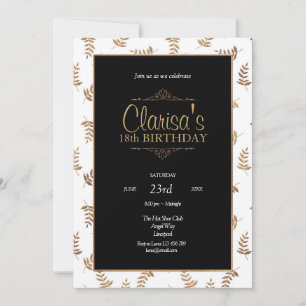 Gold and Black Birthday Invitation