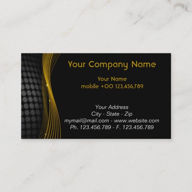 Gold and Black Business Card (Front)