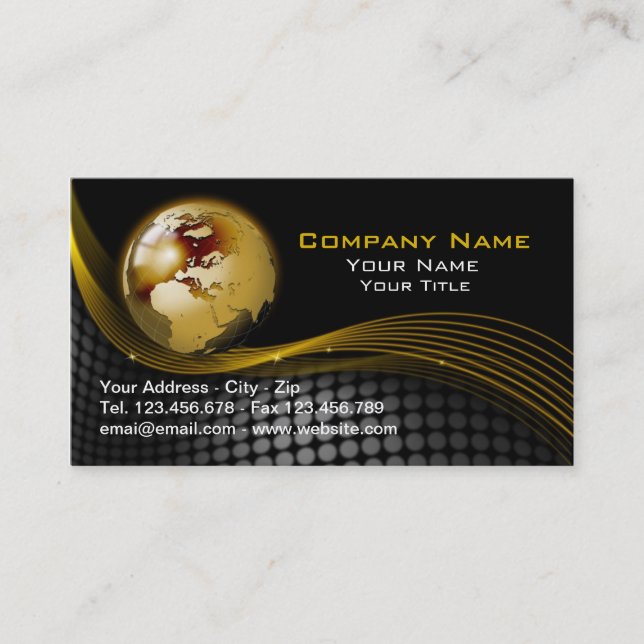 Gold and black Business Card (Front)