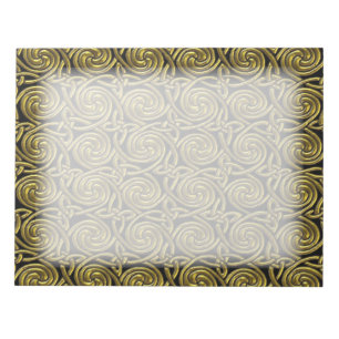 Gold And Black Celtic Spiral Knots Pattern Notepad