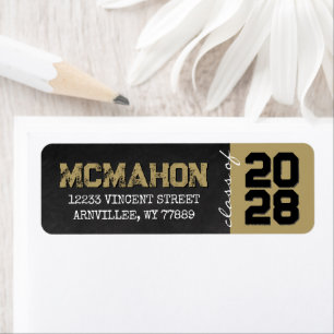 Gold and Black Chalkboard Graduation