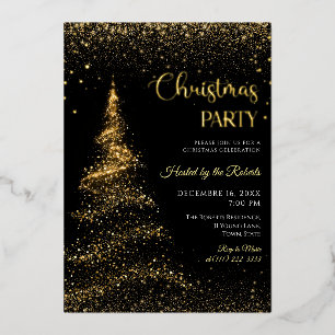Gold and Black Christmas Holiday Party Foil