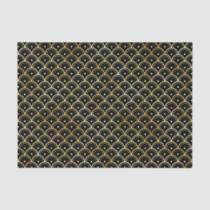 Gold and Black Circles Art Deco Pattern Tissue Paper