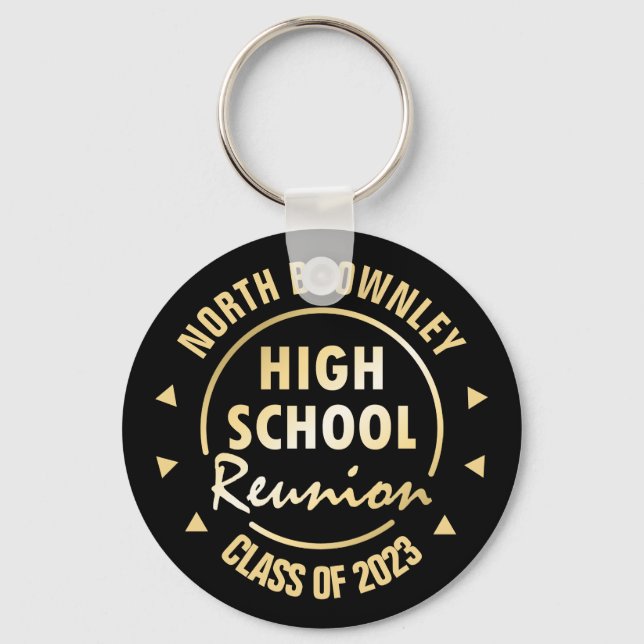 Gold and Black class reunion keychain (Front)