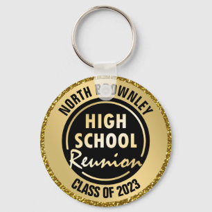 Gold and Black class reunion keychain