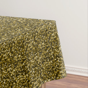 GOLD AND BLACK CONFETTI SPRINKLE TABLECLOTH